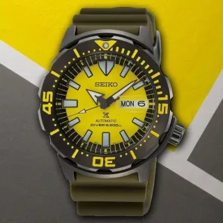 【SEIKO 精工】Prospex yellow monster怪獸潛水機械錶-黃42.4mm/SK027(SRPF35K1/4R36-08B0Y)