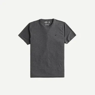 【HOLLISTER Co】HCO 海鷗 經典刺繡小海鷗文字圖案短袖T恤 上衣-麻花鐵灰色(平輸品/雙11/短T)