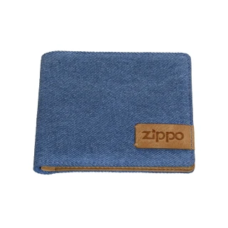 【Zippo官方直營】丹寧藍色雙折皮夾(皮件皮夾)