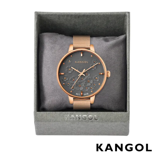 KANGOL 英國袋鼠│繁花似錦浮雕腕錶 / 手錶 - KG72539-06Z(優雅灰)
