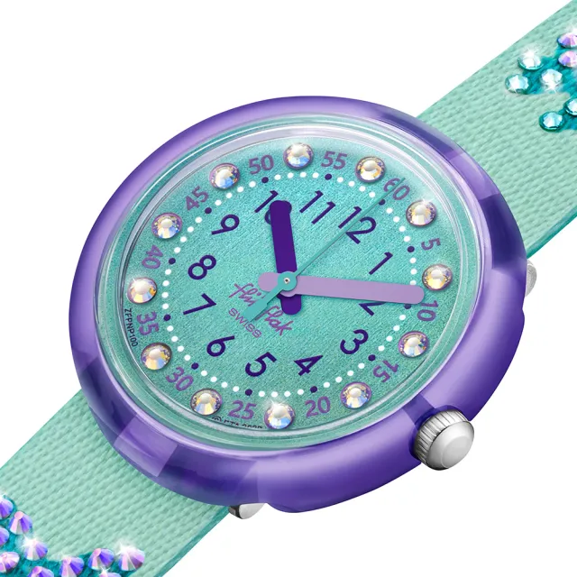 【Flik Flak】兒童手錶 晶瑩蝴蝶 SPARKLING BUTTERFLY 兒童錶 編織錶帶 瑞士錶 錶(31.85mm)
