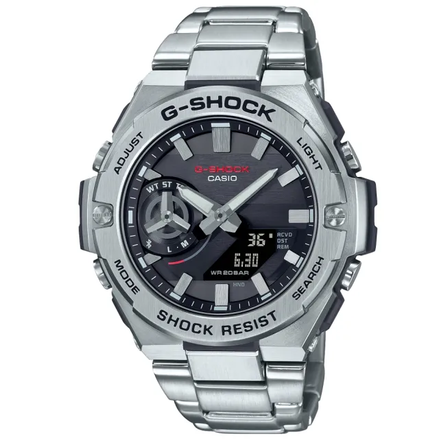 【CASIO 卡西歐】G-STEEL系列 藍芽連線 太陽能電力 多功能腕錶 禮物推薦 送禮首選(GST-B500D-1A)