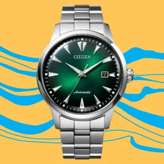 【CITIZEN 星辰】Mechanical 限量黑潮再現機械錶-綠x銀/41mm 618限定(NK0007-88X)