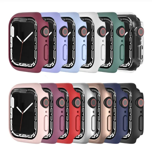 【E.B. MADE】適用 Apple Watch 8/7代 45mm 鋼化玻璃+360度全包覆防摔保護殼(APPLE WATCH 7代專用)