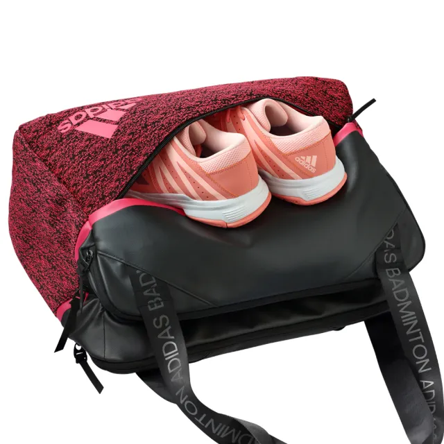 【adidas 愛迪達】運動側背包 360°B7 Shoulder Bag(運動包 大容量 多功能 羽拍包袋 乾溼分離多層設計)
