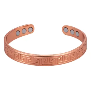 【RJNewYork】中華圖騰紅銅磁石開口彈性手鐲(玫瑰金色)