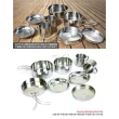 【ROYAL LIFE】不鏽鋼8件杯碗鍋餐具組(露營餐具 戶外烹飪 野炊餐具 野營炊具用品)