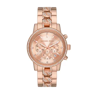 【Michael Kors 官方直營】Ritz 時尚奢華鑲鑽女錶 玫瑰金不鏽鋼鍊帶 手錶 41MM MK7223