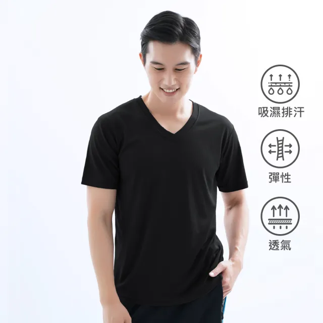 【遊遍天下】MIT男款抗UV防曬涼感吸濕排汗機能V領衫GS2014(T恤 圓領衫 M-5L)