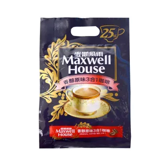即期品【Maxwell 麥斯威爾】香醇原味3合1咖啡(14gX25包 效期至：2024/11/27)