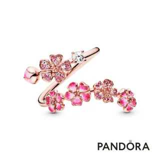 【Pandora官方直營】粉紅桃花枝開圈戒指-絕版品