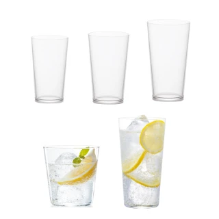 【ADERIA】日本薄透強化玻璃杯 5款任選 3入組(玻璃杯 水杯 透明杯)