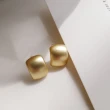 【00:00】韓國設計S925銀針磨砂啞光金屬塊狀造型耳環(S925銀針耳環 磨砂耳環 啞光耳環)