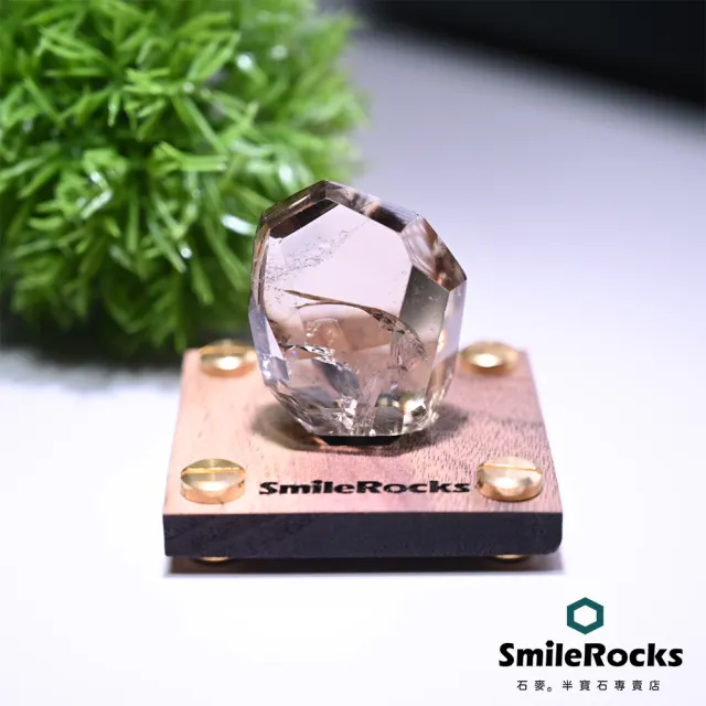 【SmileRocks 石麥】巴西茶黃晶彩虹光隨形冰塊 3.4x2x4cm(附SmilePad 6x9底板)