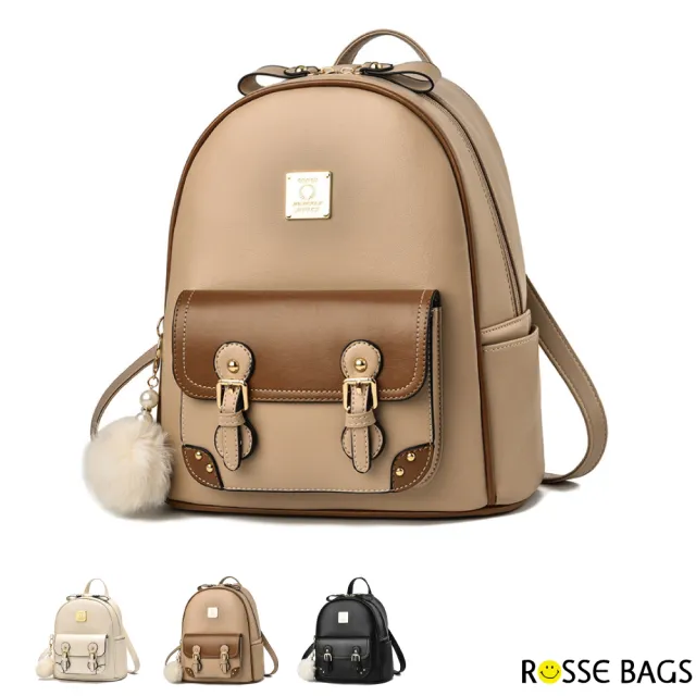 【Rosse Bags】日韓街頭潮流百搭雙肩背包(現+預 黑色/白色/棕色)