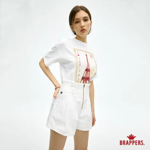 【BRAPPERS】女款 Color Life色褲系列-高腰全棉短褲(白)