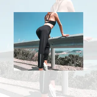 【泳衣果】泳褲反光條寬鬆速乾M-XL透氣長褲(單長褲)