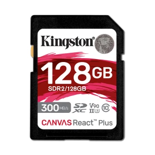 【Kingston 金士頓】CanvasReactPlus SD SDR2/128GB 記憶卡(SDR2/128GB)