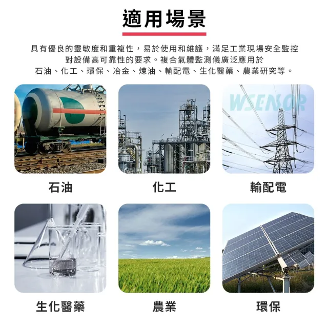 【Wsensor】四合一氣體檢測儀 WT8811(四用氣體偵測 可燃氣體 氧氣 一氧化碳 硫化氫 WINTACT)