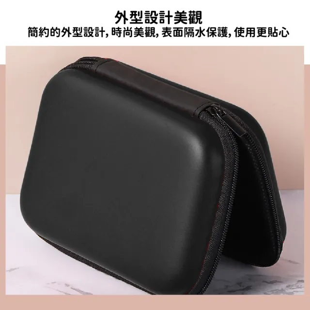【收維納】2.5吋電源線材收納包-黑(耳機包 耳機盒 收納盒 3C收納 耳機收納 配件收納 電線收納 小物收納)
