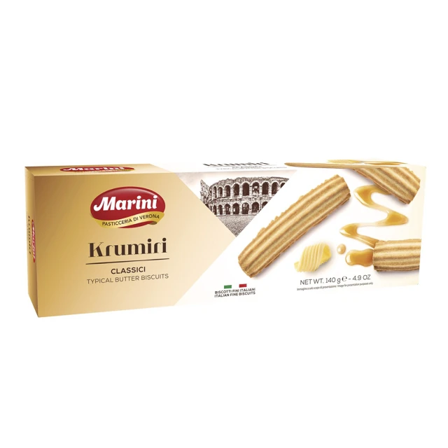 【Marini 馬諾尼】克魯米尼奶油餅乾 140g/盒(天然5成分 義大利經典風味)