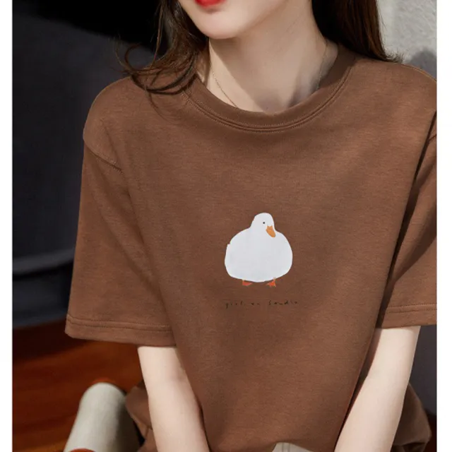 【Paiya 派亞】現貨動物系列純棉印花短袖T恤寬鬆顯瘦大碼女上衣(S-2XL)