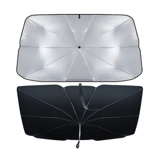 【OMG】汽車防曬遮陽傘 前檔遮陽板 汽車隔熱板 抗UV車用遮光傘(展開尺寸：140 x 80cm)