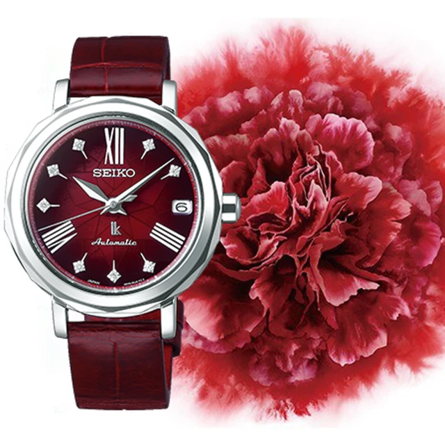 SEIKO 精工 LUKIA 25周年紀念銀座美學機械女錶-紅x銀/34.8mm 雙11限定(SPB135J1/6R35-00N0R)