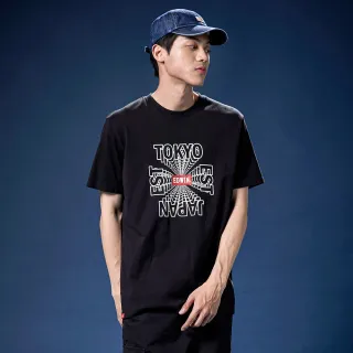 【EDWIN】男女裝 網路獨家↘立體TOKYO LOGO短袖T恤(黑色)