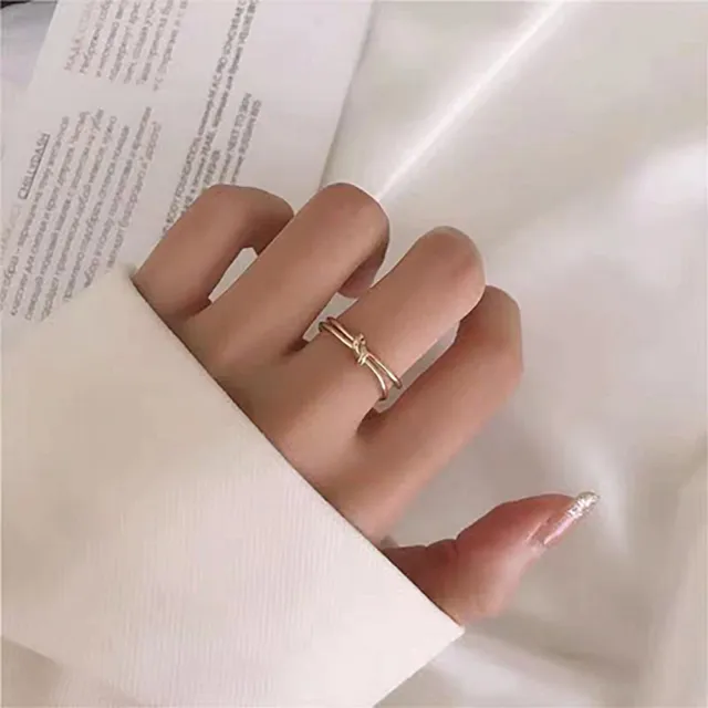【00:00】金屬戒指 線條戒指 單結戒指/韓國設計極簡金屬線條單結造型開口戒戒指(3色任選)