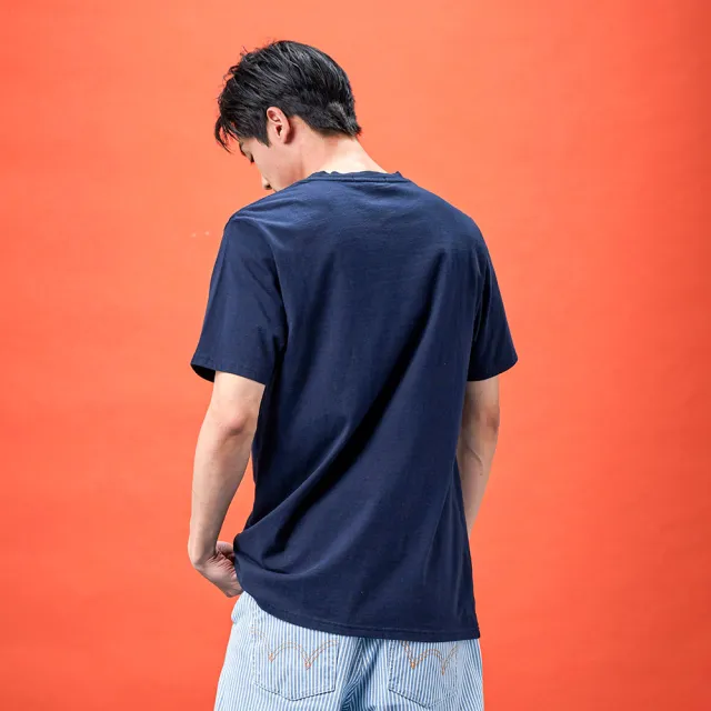 【EDWIN】男女裝 網路獨家↘聊天插畫LOGO短袖T恤(丈青色)