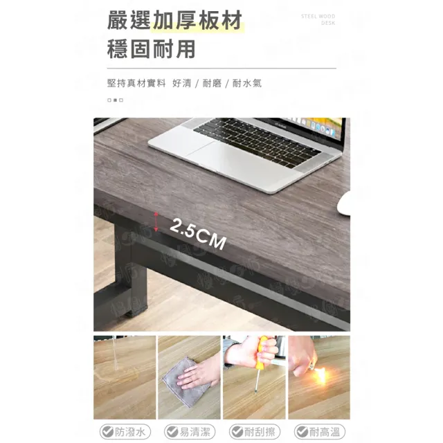 【慢慢家居】獨家款-精工級現代簡約鋼木電腦桌(100CM)