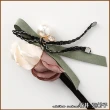 【Akiko Sakai】玫瑰花型珍珠鑲鑽丸子頭盤髮器(生日 送禮 禮物)