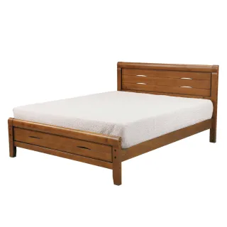 【文創集】可朵 檜木紋6尺雙人加大實木床台(不含床墊)