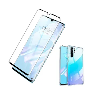 華為 P30 Pro 高清半膠曲面黑手機保護貼(華為P30Pro保護貼 華為P30Pro鋼化膜)