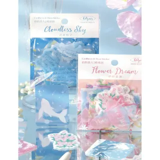 【德德小品集】裝飾貼紙 入夢霓虹(星空 曠野 晴空 花海 夢想 綠意 精靈 貓咪)