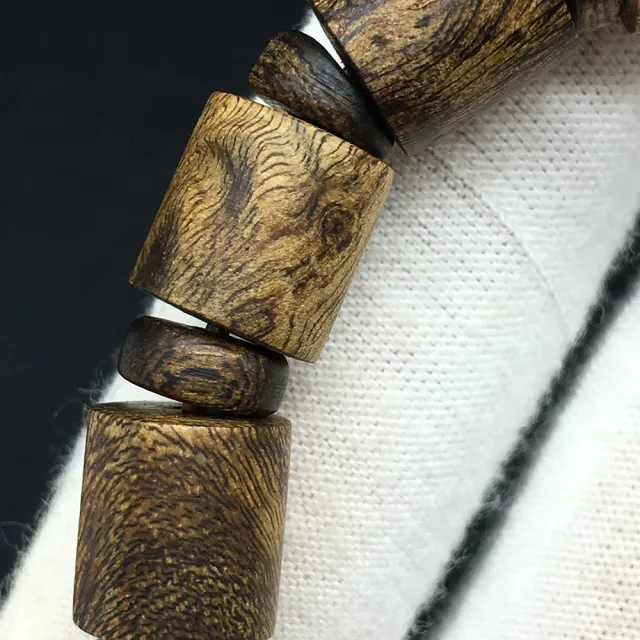 【桃花源創意工坊】柬埔寨菩薩棋奇楠沉隨形老料沉香手鍊(手鍊)
