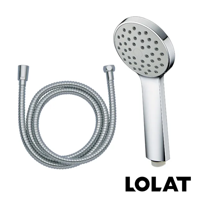 【LOLAT 羅力】單段式淨強蓮蓬頭+1.5m軟管組-HS133CP+OS230(不含安裝)