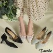 【Taroko】華麗登場網紗鉚釘尖頭細高跟鞋(3色可選)