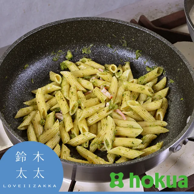 【hokua 北陸鍋具】天然木柄輕量不沾炒鍋-30cm(鈴木太太公司貨)