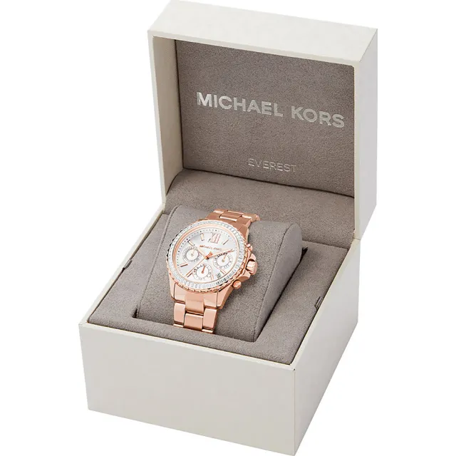 【Michael Kors】MK Everest 三眼計時時尚晶鑽女錶-36mm 雙11 優惠(MK7213)