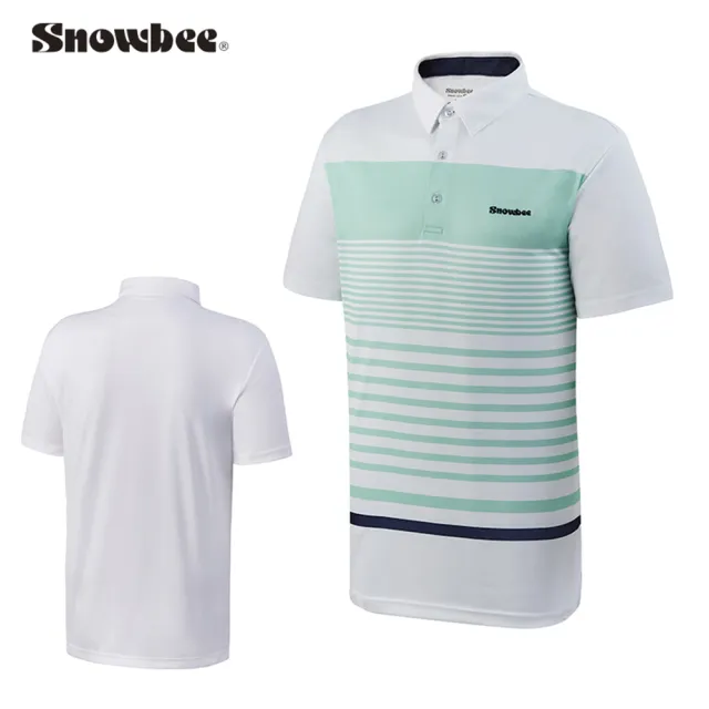 【Snowbee 司諾比】男士漸層條紋短袖Polo衫(吸濕排汗 翻領上衣 高爾夫球衣 健身 爬山 戶外 運動網球自行車)