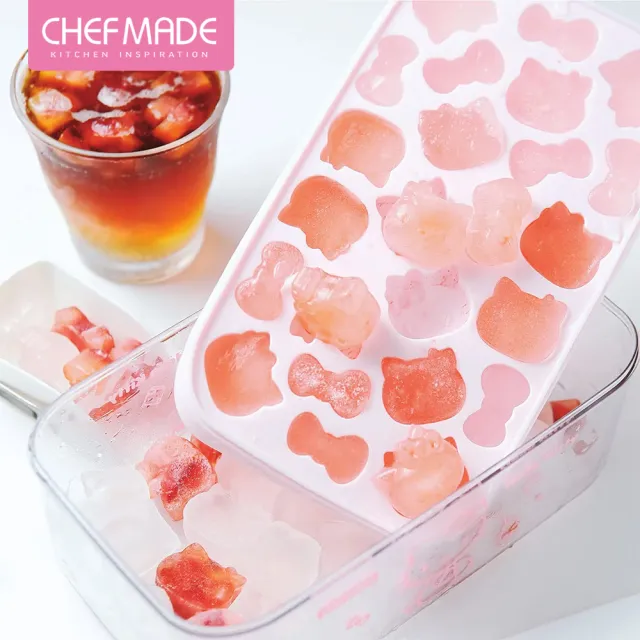 【美國Chefmade】Hello kitty 凱蒂貓造型 矽膠製冰儲冰盒(CM065)