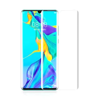 華為 HUAWEI P30Pro 6.47吋 曲面透明半膠9H鋼化膜手機保護貼(P30Pro保護貼 P30Pro鋼化膜)