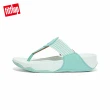 【FitFlop】WALKSTAR FINESTRIPE WEBBING TOE-POST SANDALS經典復刻LOGO夾腳涼鞋-女(水藍綠)