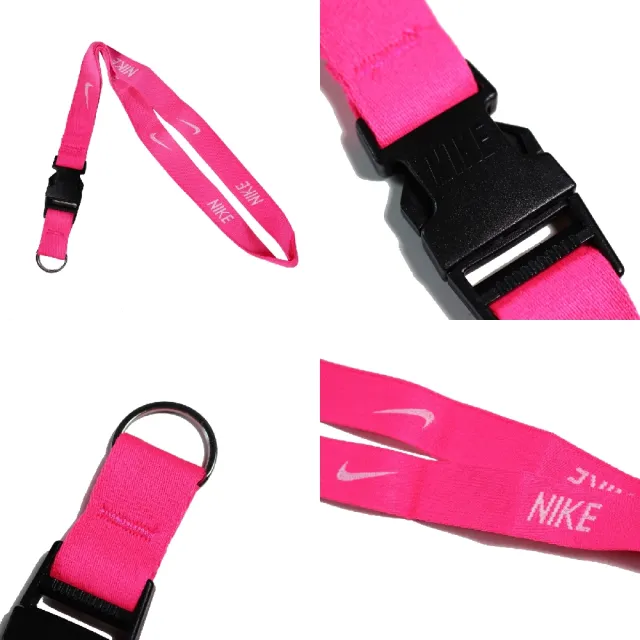 【NIKE 耐吉】識別證帶 Lanyard 桃紅色 證件帶 吊帶 工作證 掛帶(NIA1760-7NS)