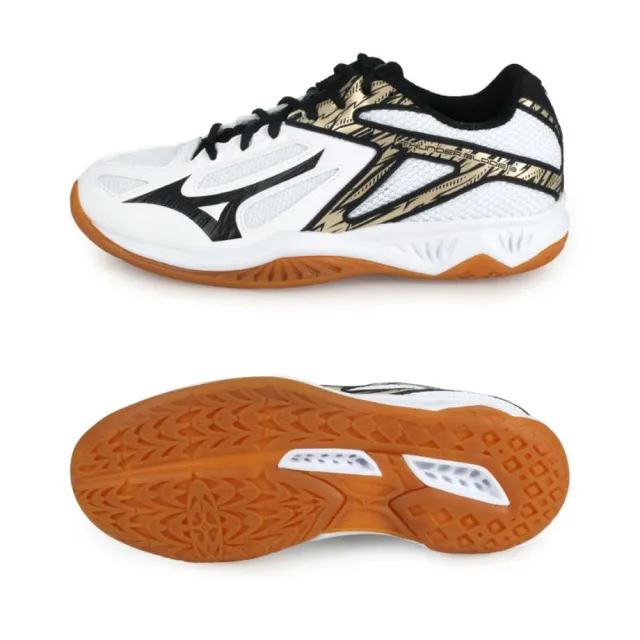 【MIZUNO 美津濃】THUNDER BLADE 3 男排球鞋-2.5E 美津濃 白黑金(V1GA217009)