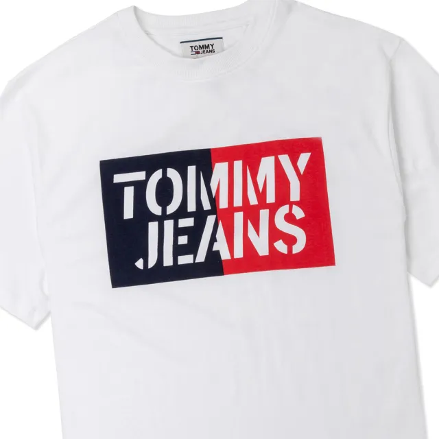 【TOMMY HILFIGER】TOMMY 經典印刷文字圖案短袖T恤 上衣-白色(平輸品/短T)