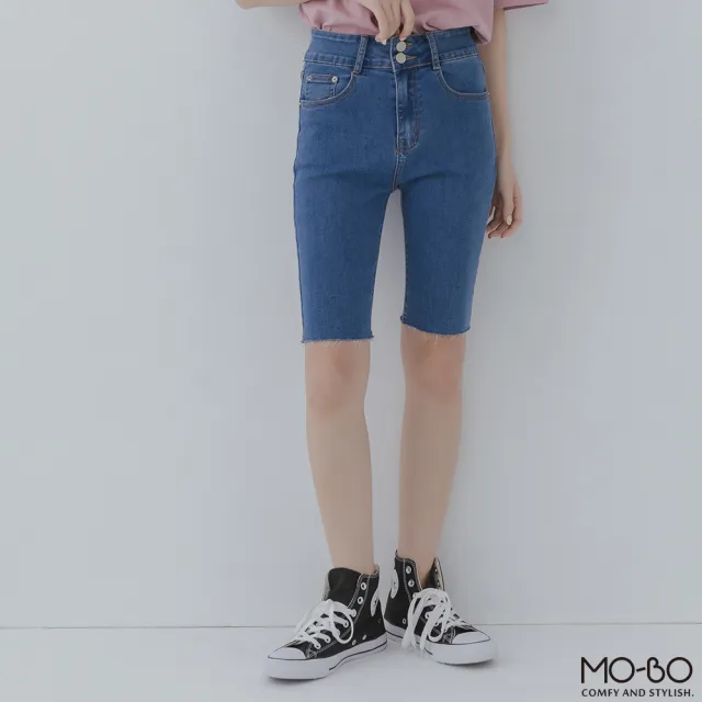 【MO-BO】彈力合身男友風丹寧馬褲(褲子)