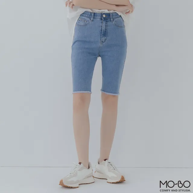 【MO-BO】彈力合身男友風丹寧馬褲(褲子)